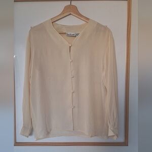 Vintage Anne Klein Cream Silk Blouse